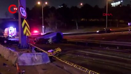 Ankara'da otomobil refüje çarptı: 1 ölü, 1 yaralı