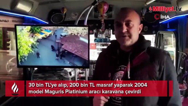 Gören hayran kalıyor! 30 bin TL'ye aldı 200 bin TL masraf yapıp karavana çevirdi