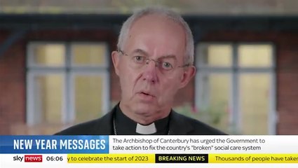 Archbishop of Canterbury urges government to fix 'broken' social care in New Year's message