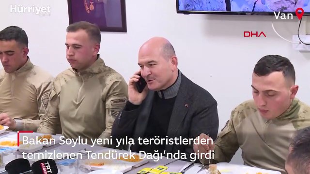 Bakan Soylu yeni yıla teröristlerden temizlenen Tendürek Dağı’nda girdi