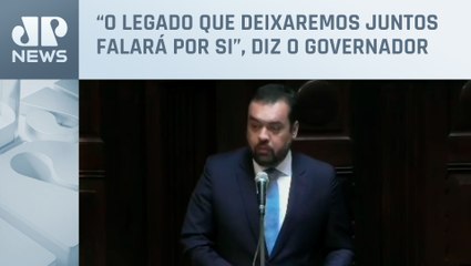 Cláudio Castro discursa após tomar posse como governador reeleito do RJ