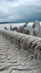 Beach Gets Iced Over