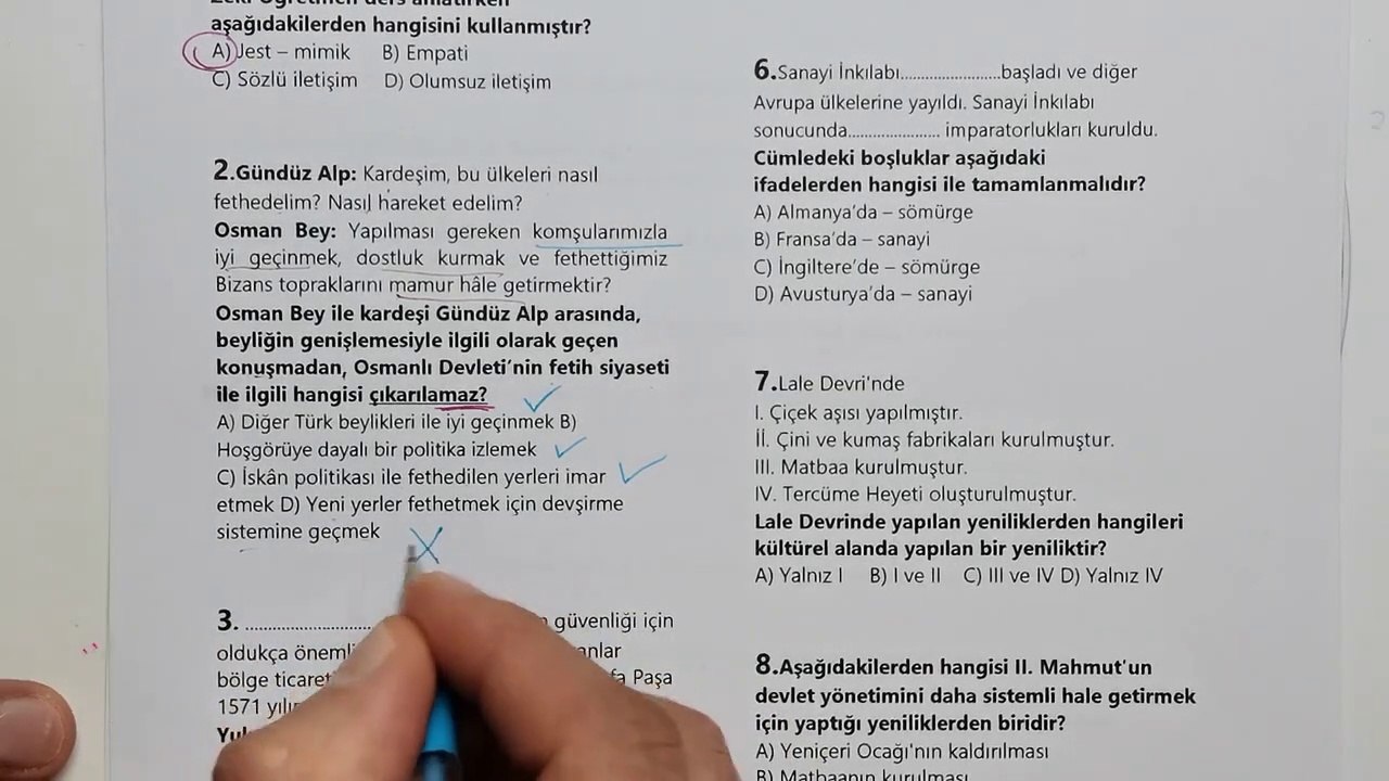 (%99 Çıkabilir )| 7.Sınıf Sosyal Bilgiler Dersi 1.Dönem 2.Yazılı ve Cevapları