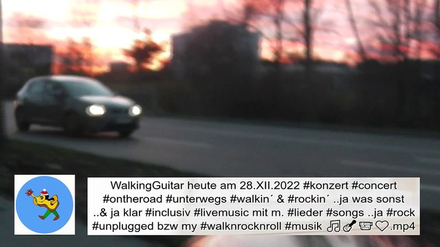 WalkingGuitar aujourd'hui le concert du 28.XII.2022 en route #walkin' & #rockin' .. oui quoi d'autre ..& oui bien sûr y compris musique live avec m. chansons .. oui #rock unplugged ou mon #walknrocknroll ❤