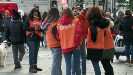 Animal lovers in Madrid embark on dog walk against animal abandonment