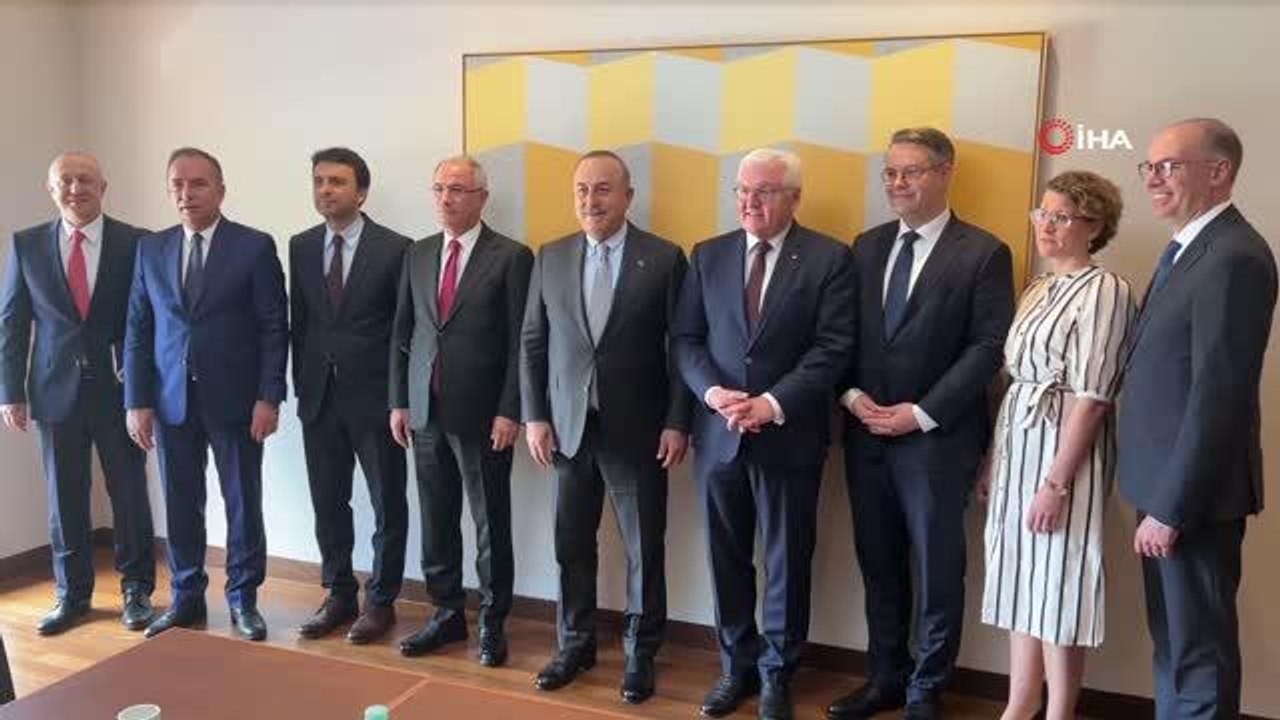 Çavuşoğlu, Almanya Cumhurbaşkanı Steinmeier ile bir araya geldi