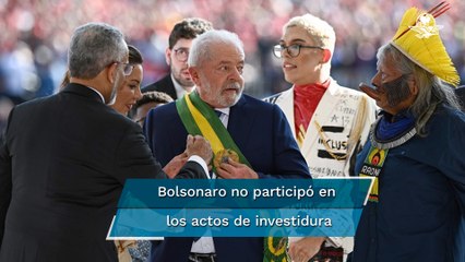 Líderes de minorías entregan banda presidencial a Lula da Silva