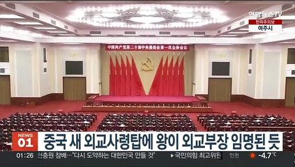 중국 새 외교사령탑에 왕이 외교부장 임명된 듯
