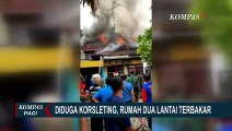 Diduga Korsleting Listrik, Sebuah Rumah Dua Lantai di Ponorogo Ludes Terbakar