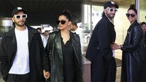 Deepika Padukone Ranveer Singh संग Black Leather Overcoat Winter Look में आई नज़र, Video Viral