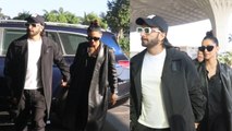 Ranveer Singh Protects Wife Deepika Padukone at Mumbai Airport, ViraL Video| FilmiBeat