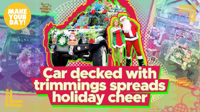 Car decked with trimmings spreads holiday cheer | Make Your Day