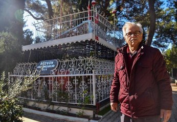 EŞİNE 'TÜRBE' GİBİ MEZAR YAPIP, AYDINLATMA DİREĞİNDEN ÇEKTİĞİ ELEKTRİKLE AYDINLATTI