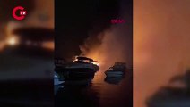 Kadıköy Bostancı sahilde tekne yangını: 6 tekne kullanılamaz hale geldi