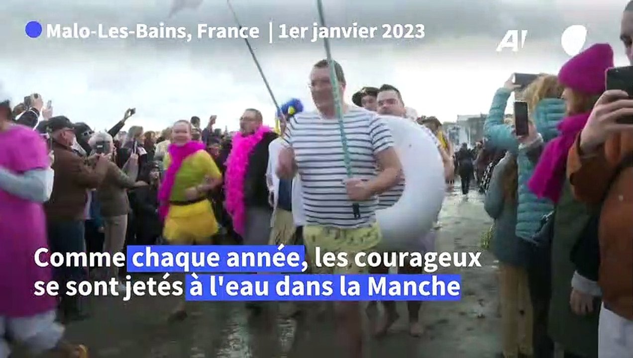 Malo-les-Bains : un "bain des givrés" du Nouvel An dans un air très doux