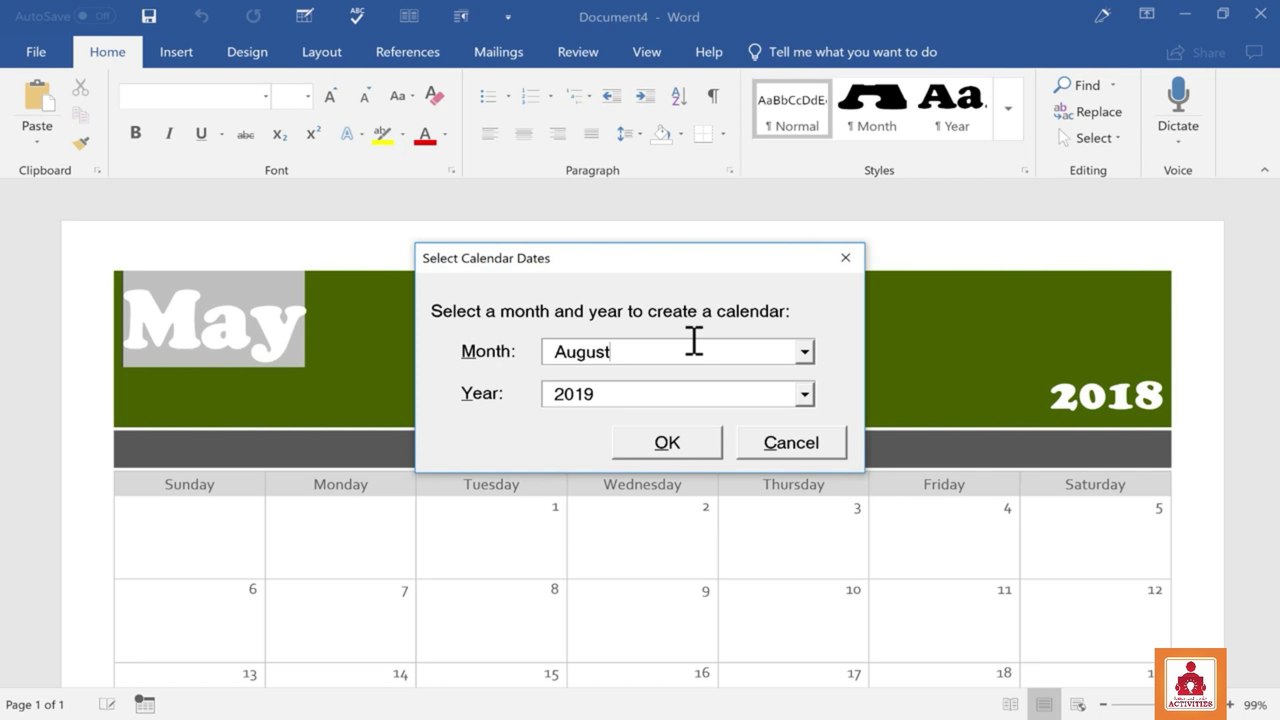 Creating A Calendar In Microsoft Word Video Dailymotion
