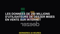 Données de 250 millions d'utilisateurs de Deezer sur Internet