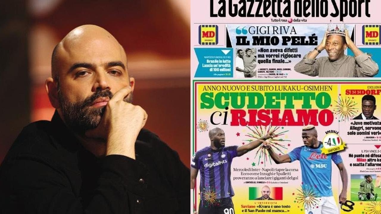 Roberto Saviano, bomba sul campionato Non faranno vincere il Napoli