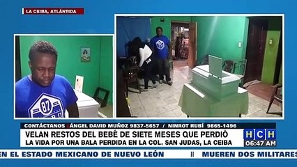¡Doloroso! Velan a bebé de 7 meses alcanzado por una bala durante tiroteo en La Ceiba