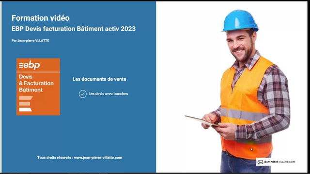 EBP DEvis facturation bâtiment 2023 : Les devis avec tranche