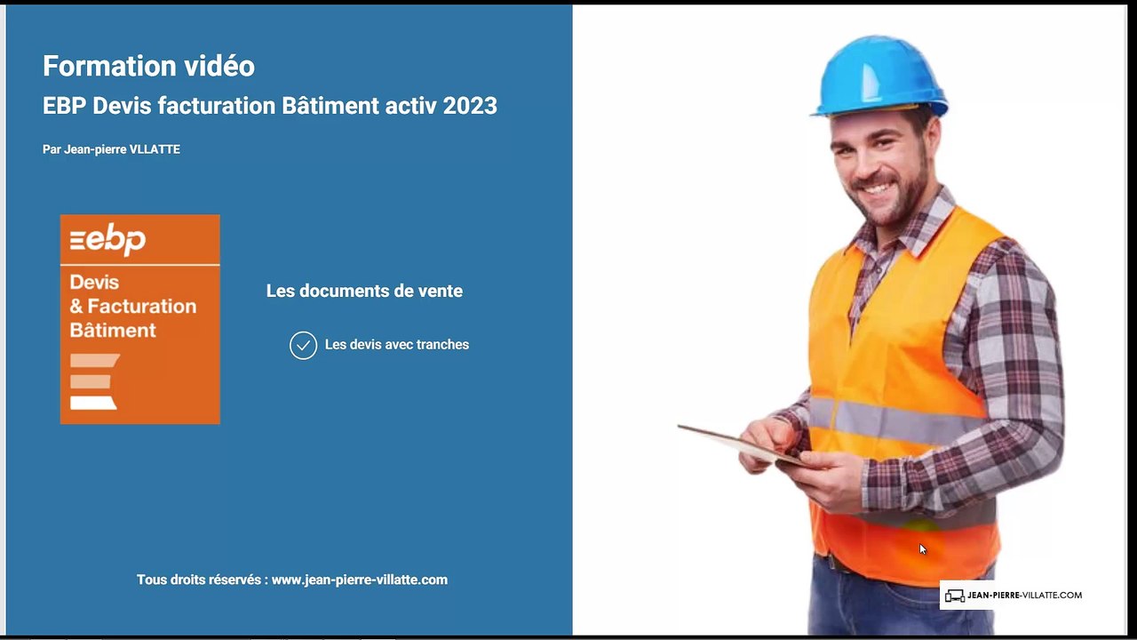 EBP DEvis facturation bâtiment 2023 : Les devis avec tranche