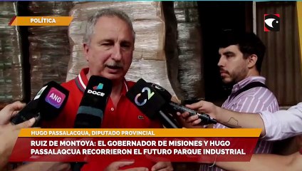 Ruiz de Montoya: El Gobernador de Misiones y Hugo Passalaqcua recorrieron el futuro parque industrial