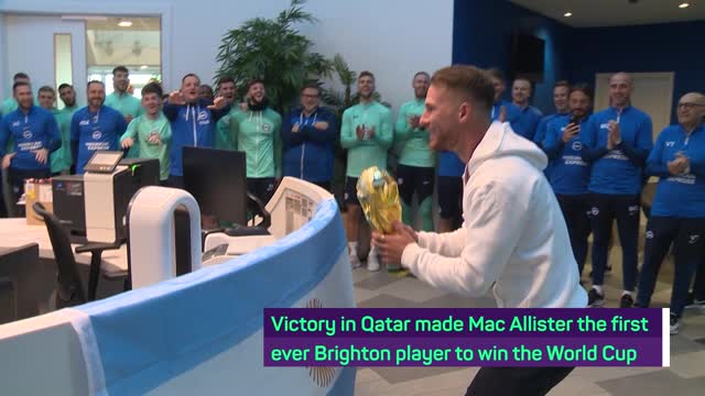 Brighton's Mac Allister given hero's welcome upon World Cup return