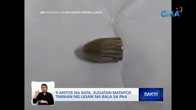 9-anyos na bata, sugatan matapos tamaan ng ligaw na bala sa paa | Saksi