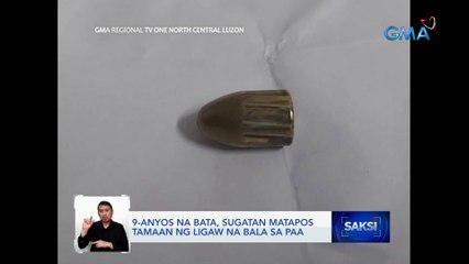 9-anyos na bata, sugatan matapos tamaan ng ligaw na bala sa paa | Saksi