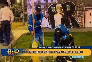 Pedro Spadaro inicia gestión 2023 limpiando calles del Callao
