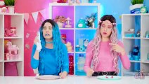 EATING ONLY ONE COLOR FOOD FOR 24 HOURS Last To STOP Eating PINK VS BLUE Food by 123 GO FOOD