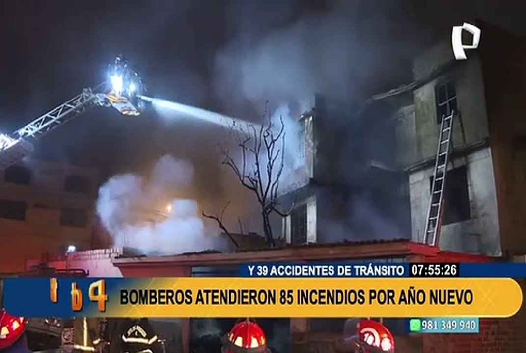 Año Nuevo: reportan 85 incendios y 39 accidentes de tránsito en Lima Metropolitana y el Callao
