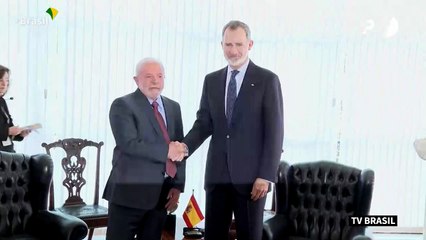 Brazil President Lula meets Felipe VI of Spain after taking office