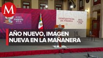 AMLO estrenan escenografía para su Mañanera por 'Año de Pancho Villa'
