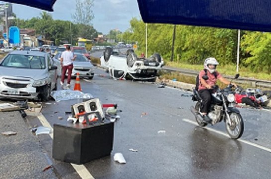 Na Paraíba, homem é preso após acidente que matou motoqueiro e deixou 5 pessoas feridas