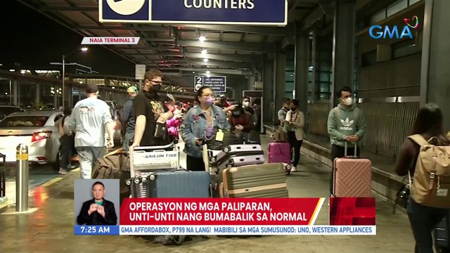 Operasyon sa NAIA at ibang paliparan, unti-unti nang bumabalik sa normal | UB