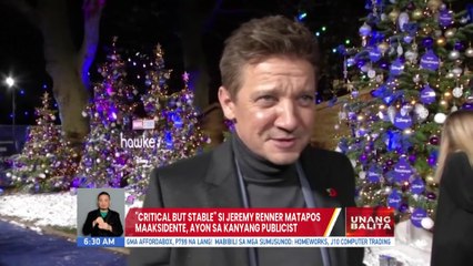 "Critical but stable" si Jeremy Renner matapos  maaksidente, ayon sa kanyang publicist | UB