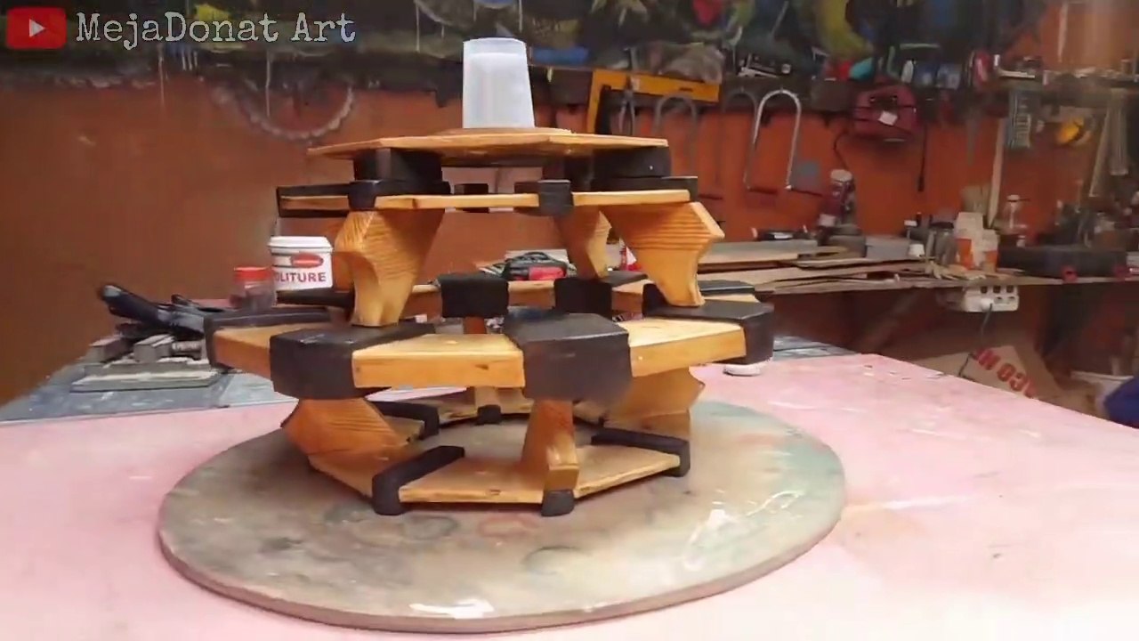 IDE KREATIF⁉️Lampu Hias Gantung VINTAGE DIY‼️kayu JAti belaNDA Ala @MejaDonatArt