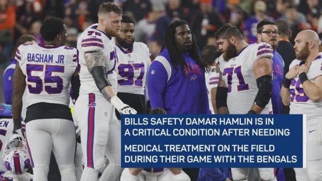 Bills safety Hamlin critical after on-field collapse