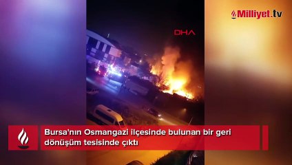 Bursa'da geri dönüşüm tesisinde yangın