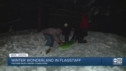 Visitors enjoy winter wonderland in Flagstaff