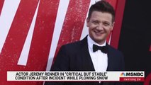 Actor Jeremy Renner in critical but stable condition after incident