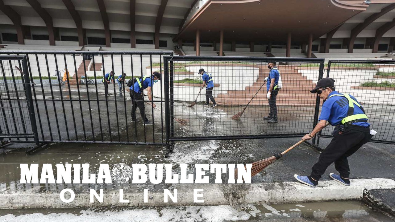 Cleaning operation of Quirino Grandstand for the coming Feast of the Black Nazerene