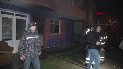 EVİNDE ÇIKAN YANGINDA DUMANDAN ETKİLENDİ