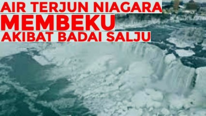 Air Terjun Niagara Membeku Akibat Badai Salju yang sangat parah sekali