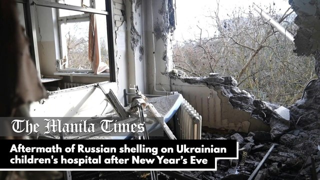 Aftermath of Russian shelling on Ukrainian children's hospital after New Year’s Eve