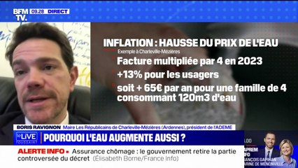 Inflation: "Si nous répercutions la totalité de la hausse, on serait à +13% sur le prix de l'eau", selon le maire de Charleville-Mézières
