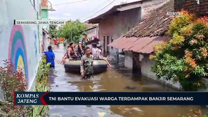 TNI Bantu Evakuasi Warga Terdampak Banjir Semarang