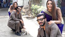 Tabu & Arjun Kapoor Playing With Puppies At Kuttey Promotions