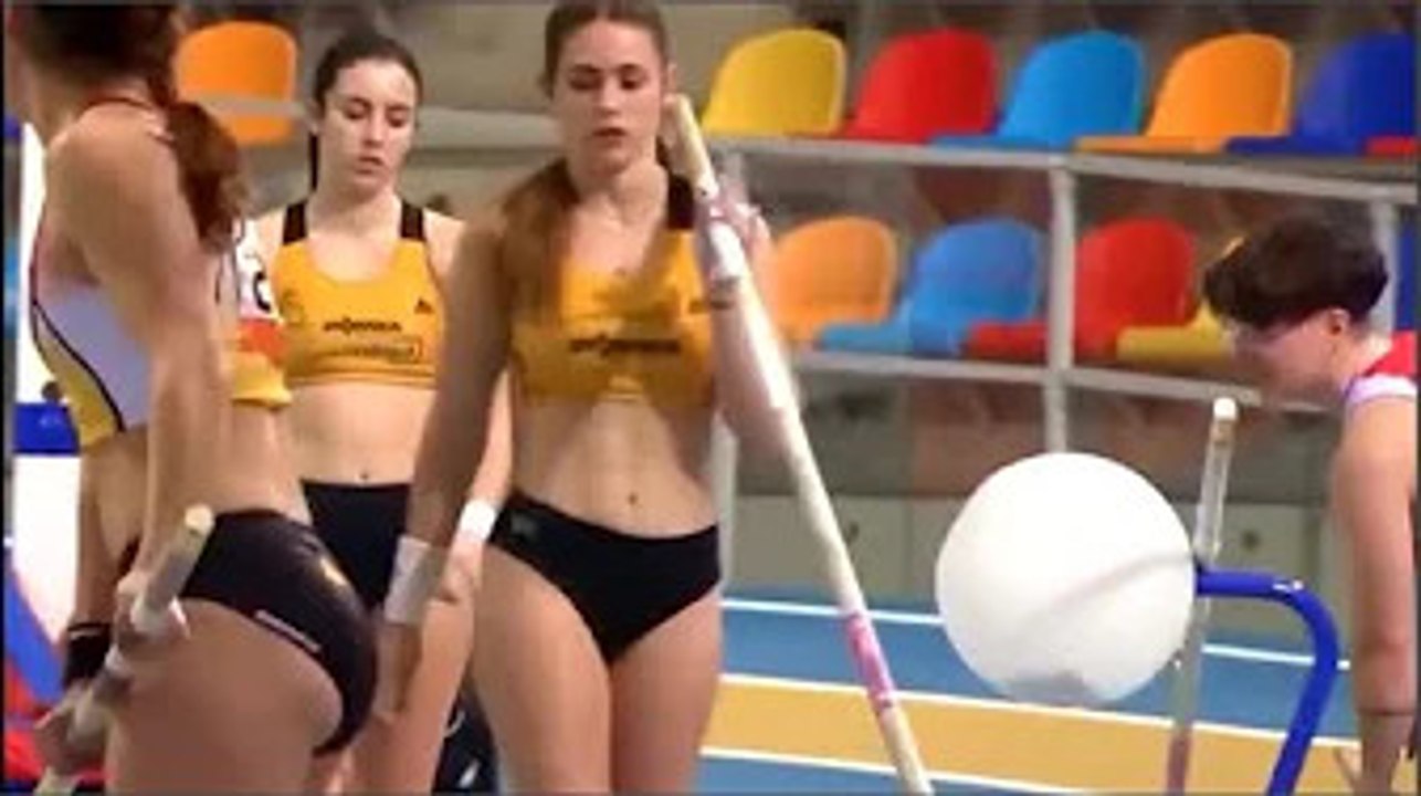 Clara Fernandez, Molly Caudery, Sandi Morris Saut à la perche féminin Athlétisme Athlète Gymnastique